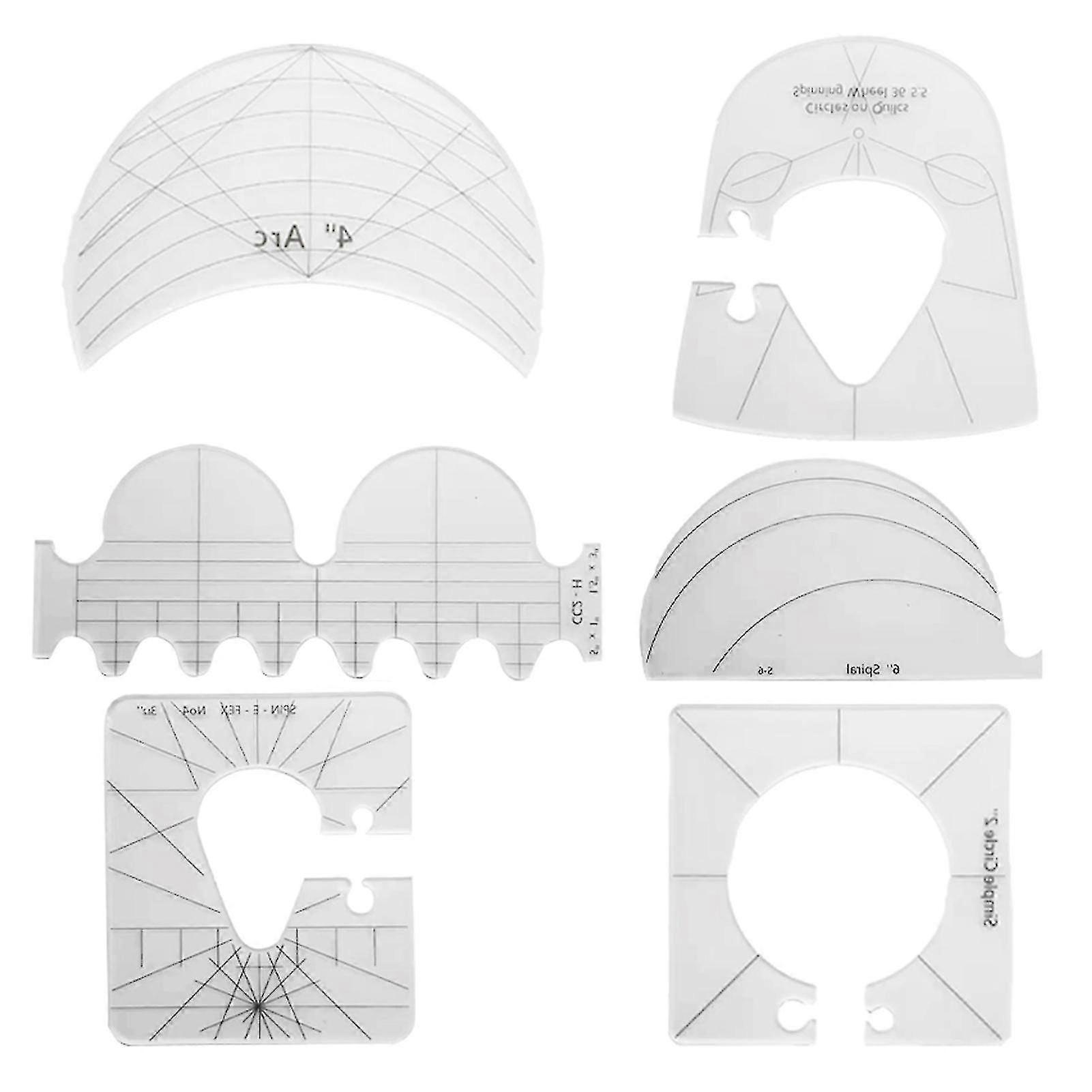 6pcs/set T-shirt Alignment Ruler Craft Ruler With Guide Tool For Fashion Design Drawing Template
