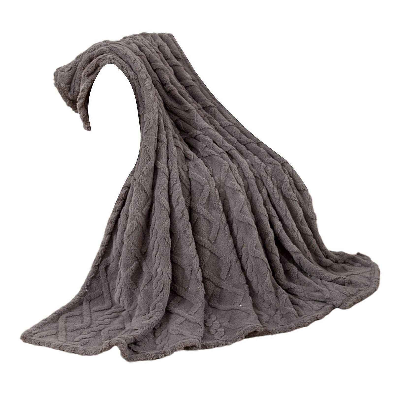 Sofa Throw Blanket Super Soft Warm Solid Color Wear Resistant Non-Fading Friendly to Skin Machine Washable Bedding Blanket Jikaix