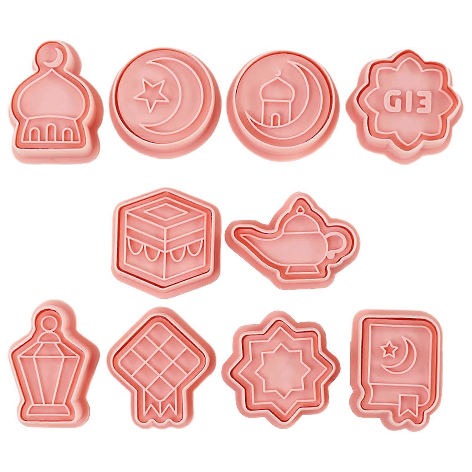 10Pcs Cookie Cutters Food-grade Multiple Shapes Smooth Surface Non-stick Easy-Demoulding DIY Making Baking-Tools Cake Plunger Fondant Moulds Party Sup
