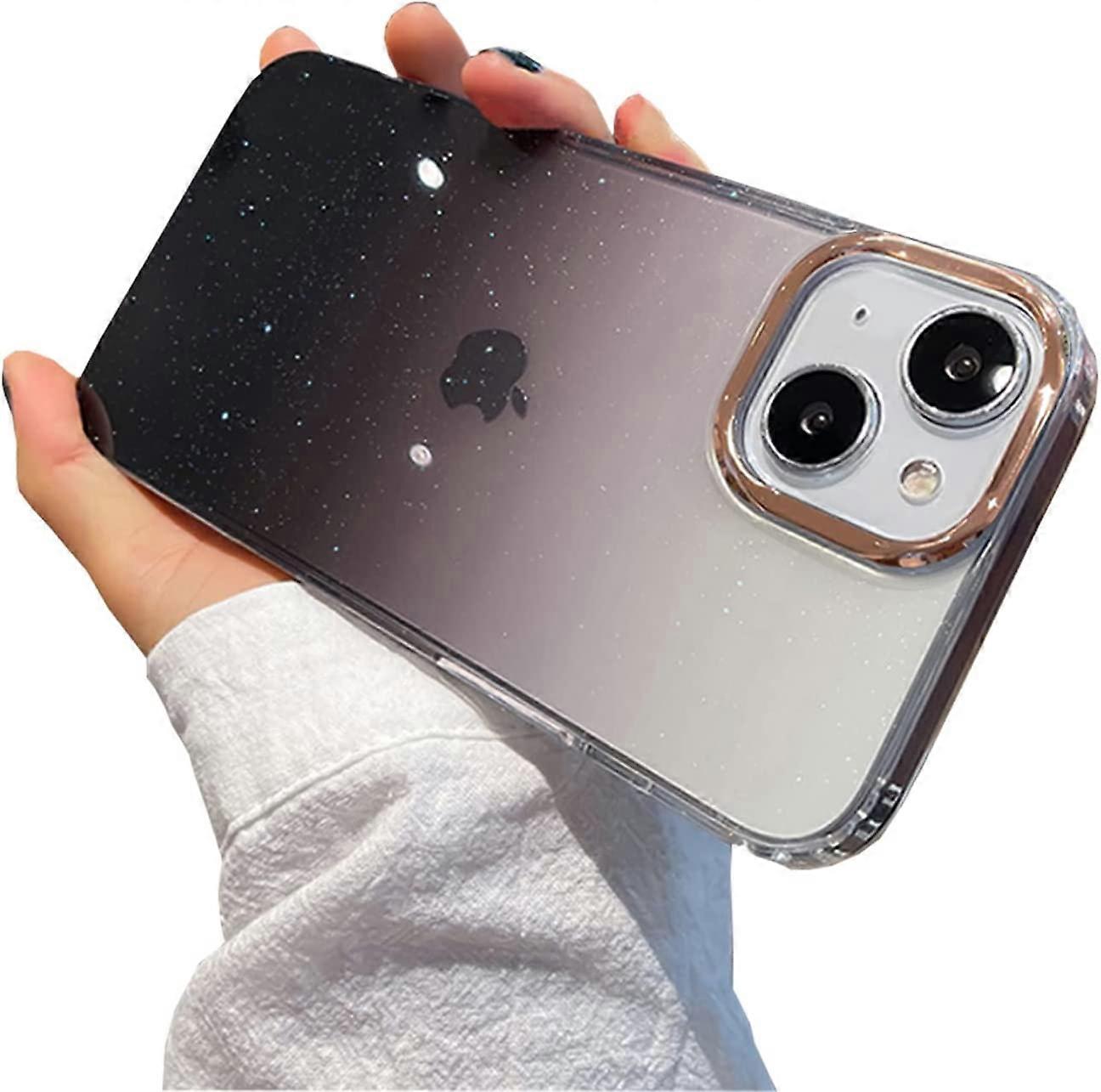 Compatível com iPhone 13 Case Glitter, Bling Luxury Cute Clear Cover Camera Protection Shockproof Phone Case para iPhone 13 Mulheres Menina-6.1 polegadas, roxo