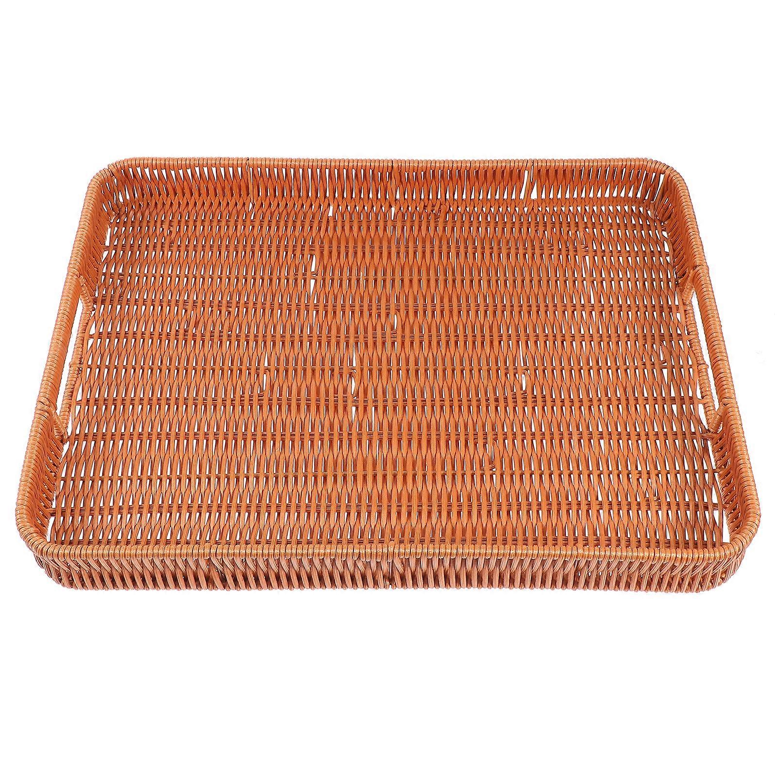 1Pc Creative Tray Storage Basket Hand-woven Fruit Tray Exquisite Storage Plate