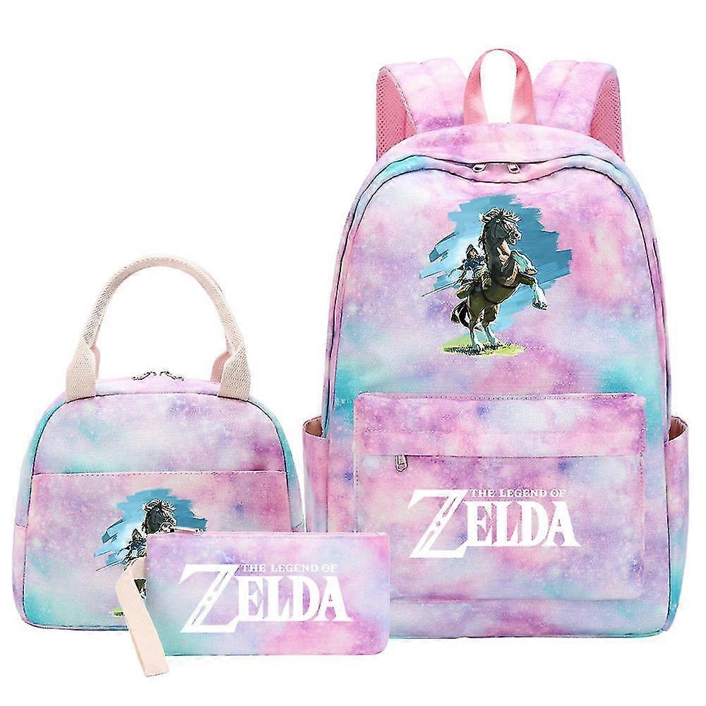 زيلدا جيرل كيدز القلم حقائب الغداء - قوس قزح غالاكسي حقائب الكتب - 3 قطع النساء المراهقات حقائب مدرسية - حقيبة ظهر كمبيوتر محمول للسفر