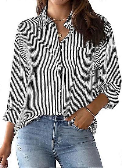 Camisas con botones para mujer a rayas clsicas