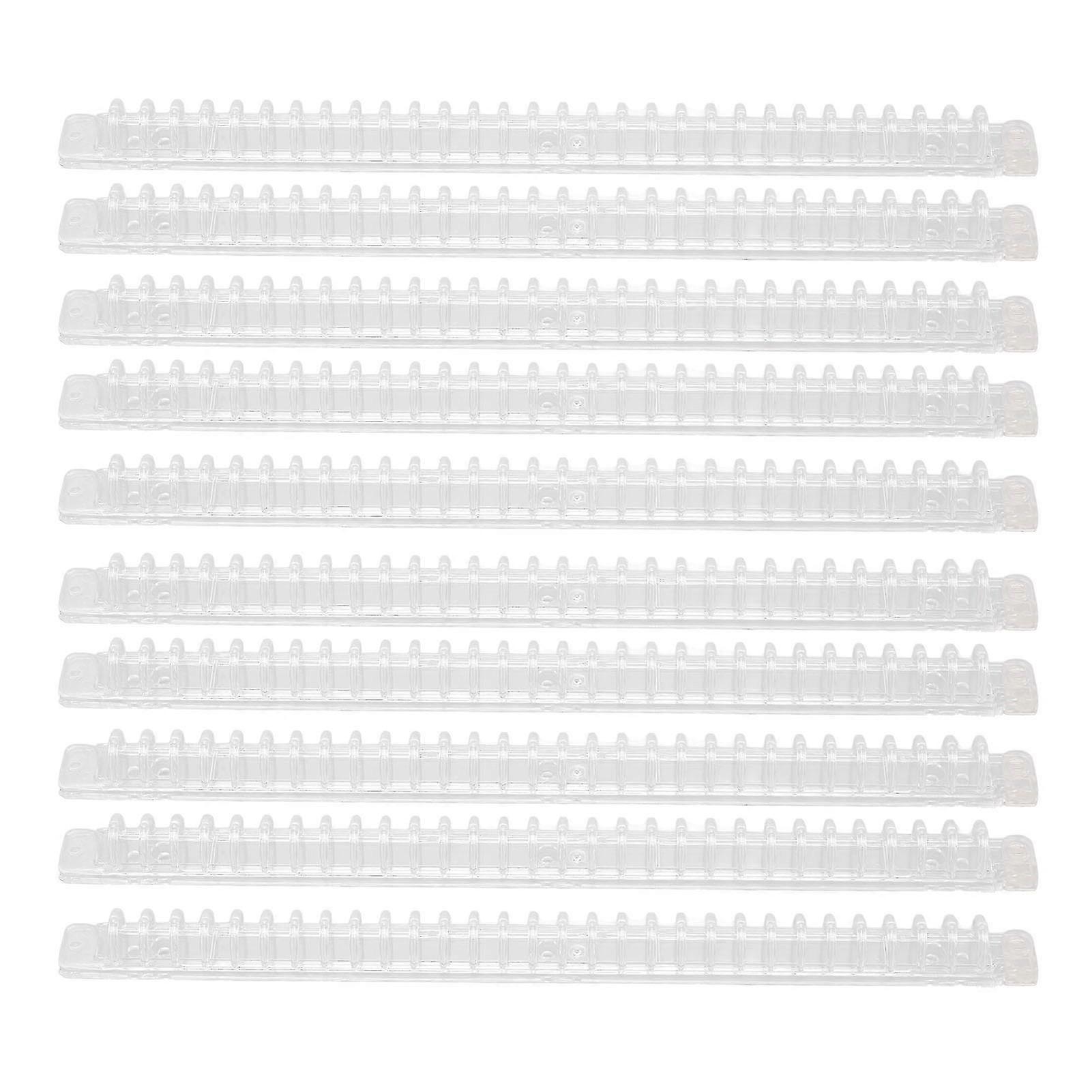 30 Holes Transparent Spiral Binding Coil Set - 10Pcs, 100 Sheets Capacity Spine Comb
