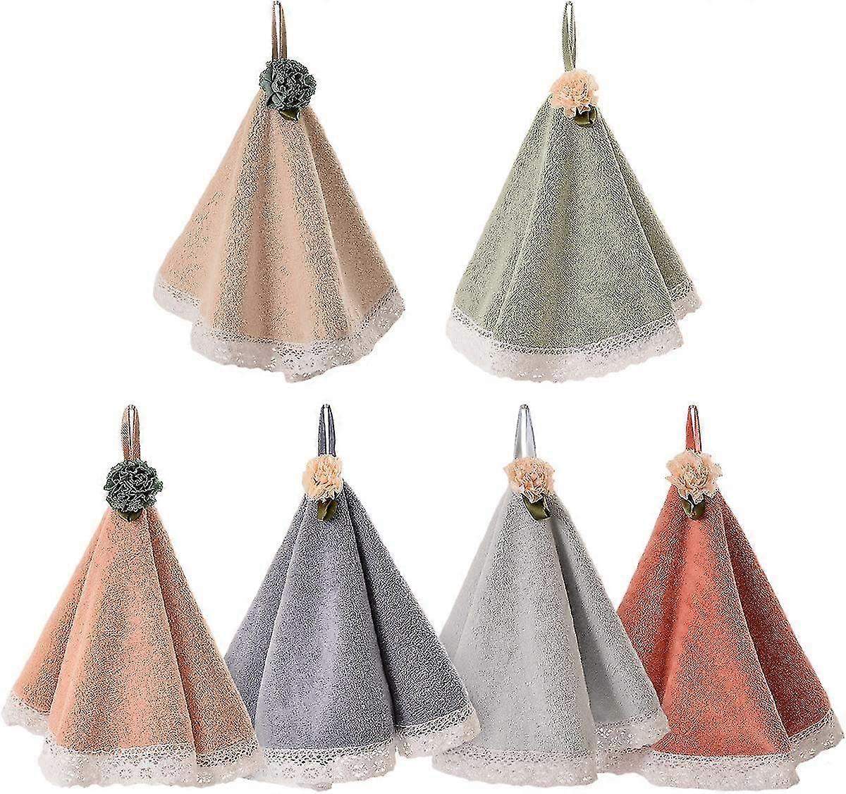 كورال فيلفيت مناشف يد معلقة للمطبخ حمام 6 قطع