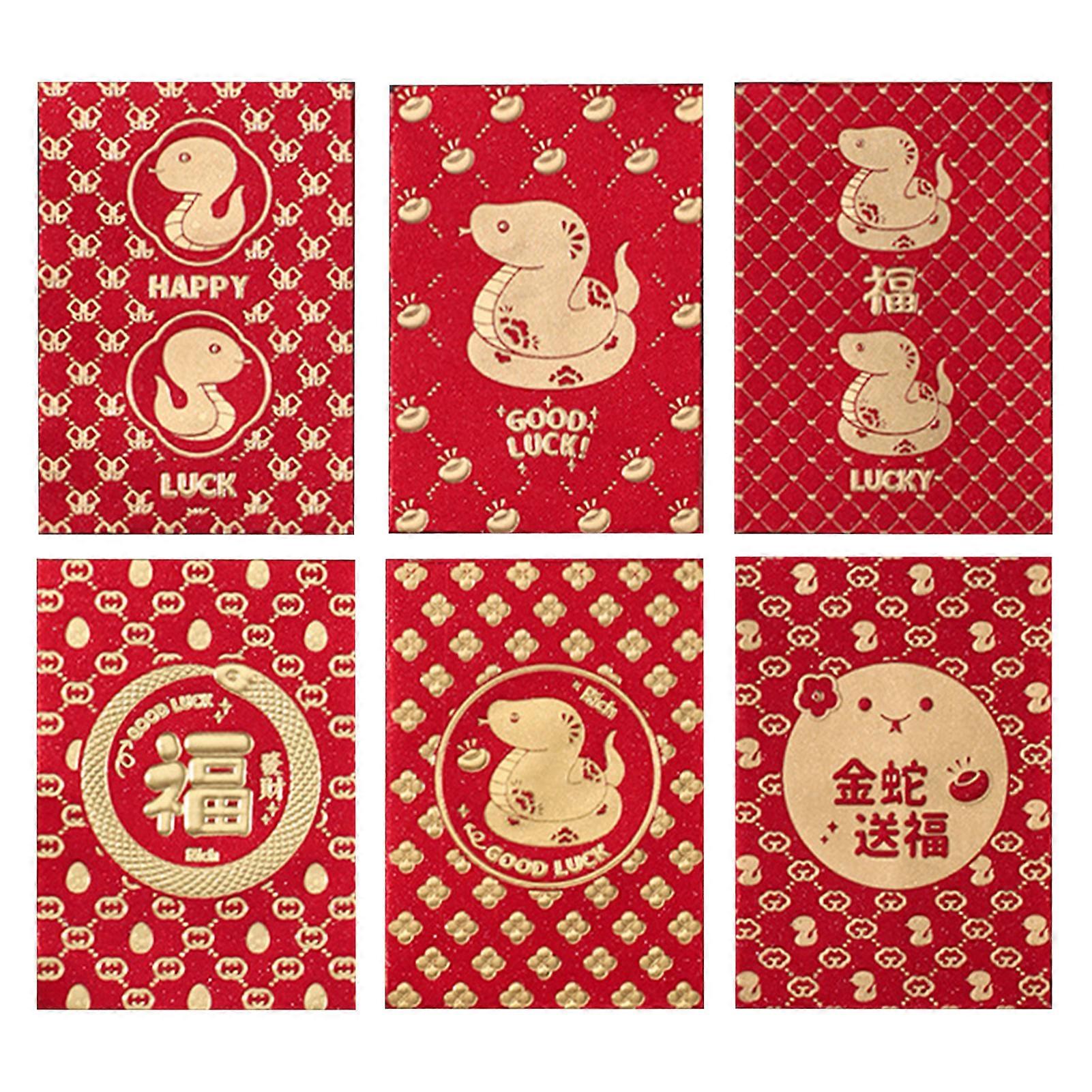 6 Pcs Red Envelopes Lucky Money Red Envelopes 2025 Lunar New Year Money Packets for Chinese New Year Weddings Birthdays