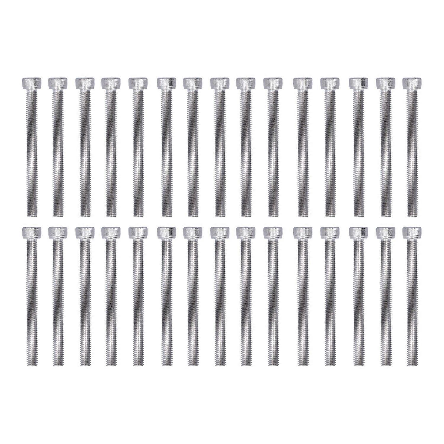 30Pcs Hex Bolt Socket Cap Head Screw A2‑70 304 Stainless Steel Marine Grade Fastener HardwareM6x55