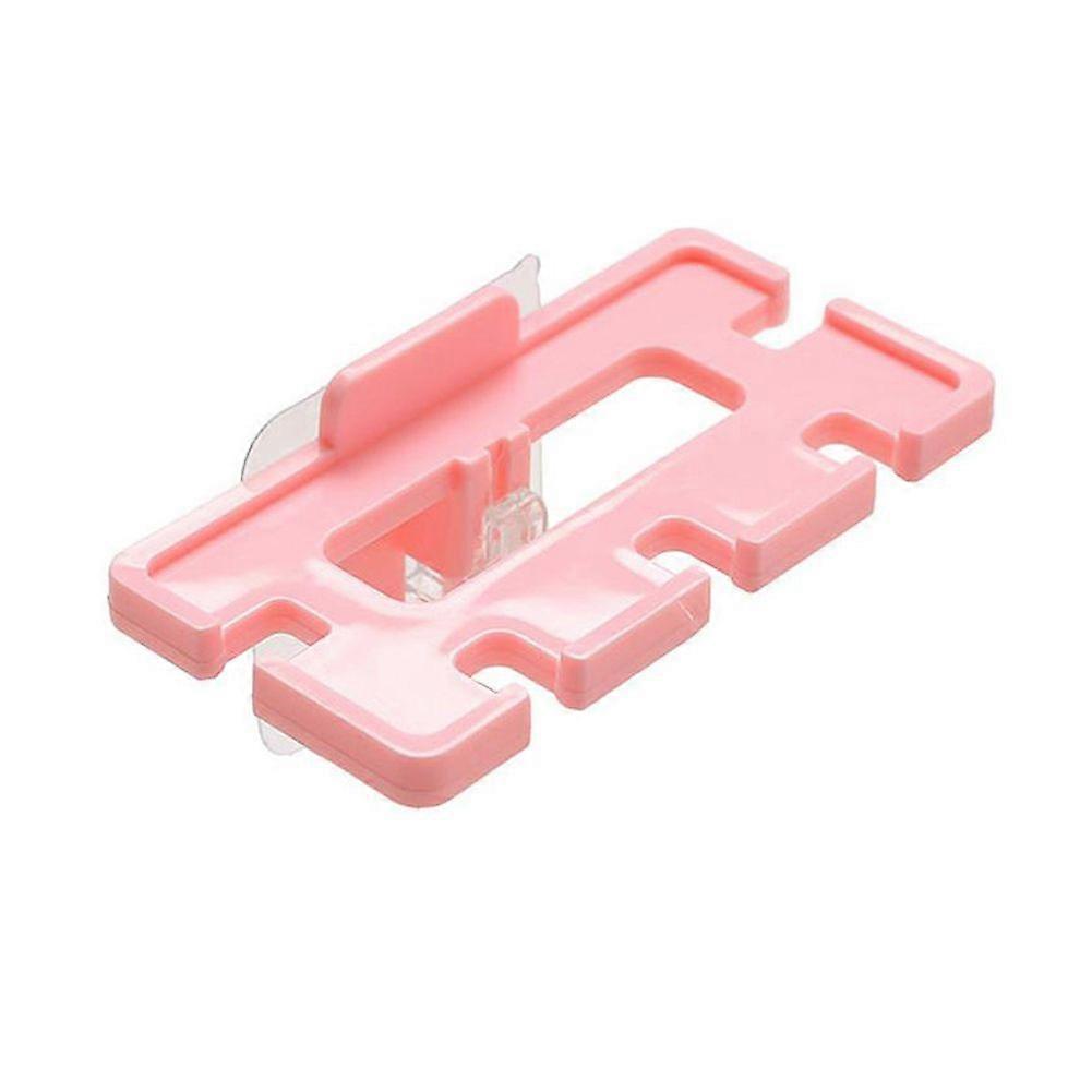 Adhesive Plastic Toothbrush Rack Home Bathroom Toothpaste Storage Holder Organizer(Pink)