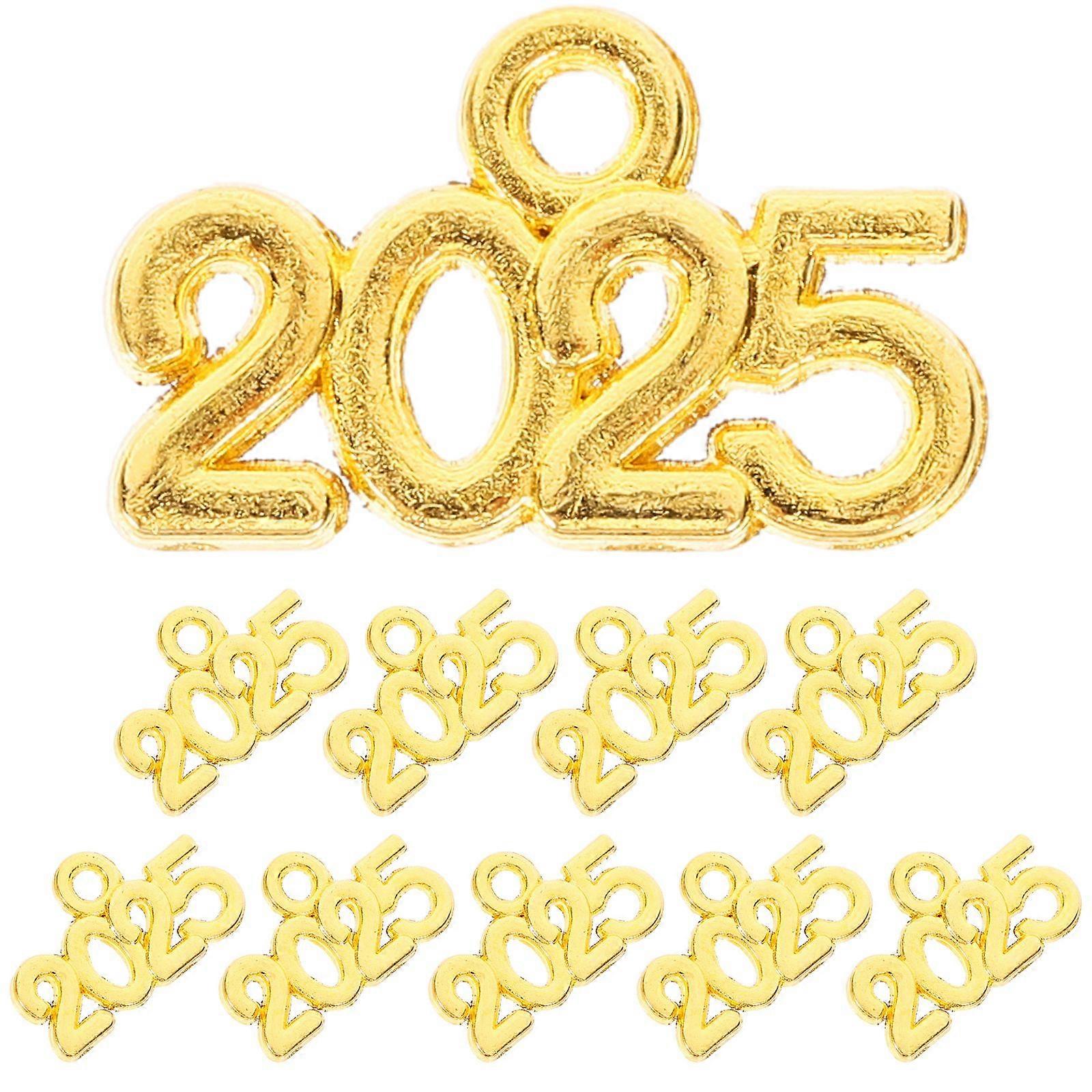 100 stuks Mini zinklegering jaar 2025 charme voor afstuderen hoed ketting hanger