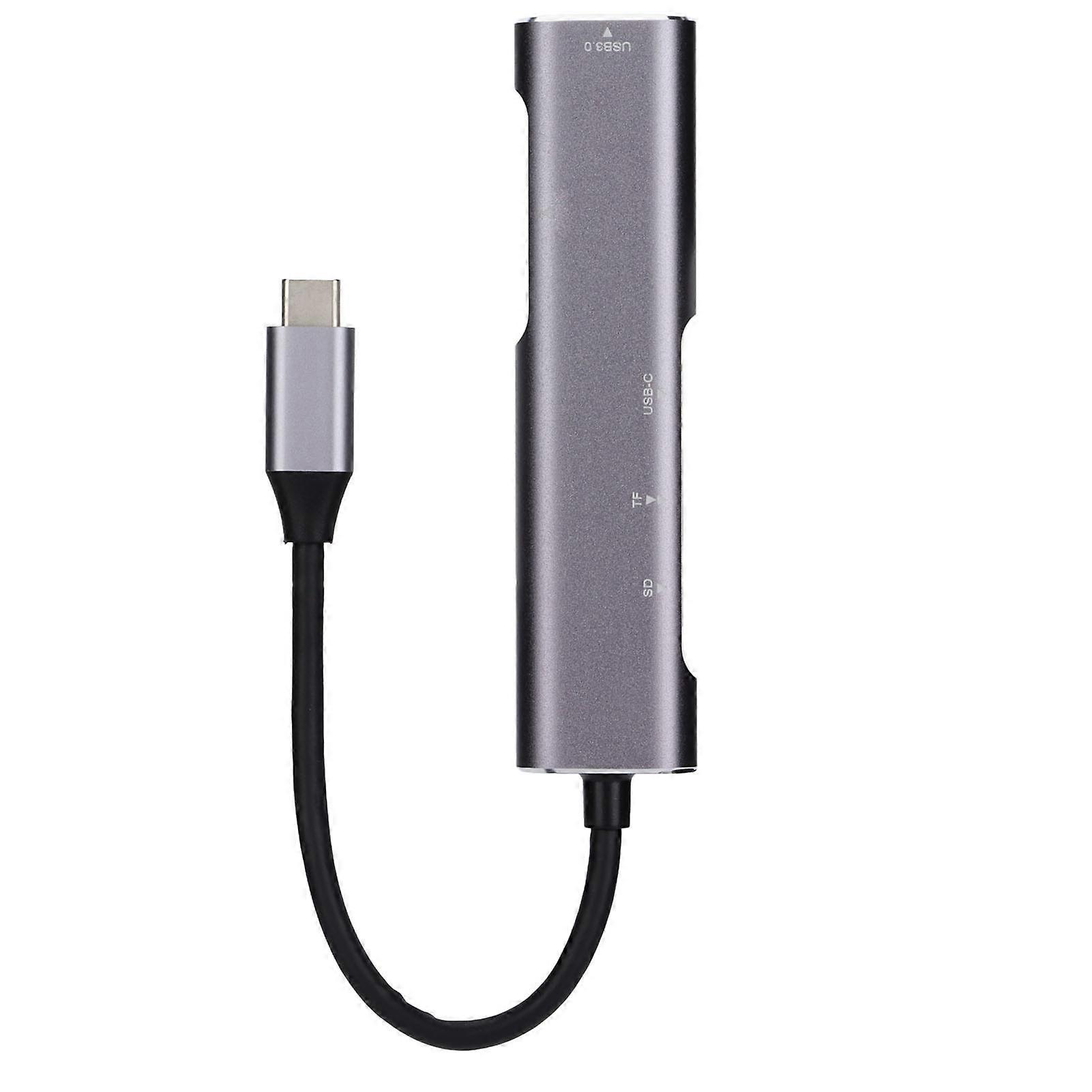 QT05 Type C to HD Multimedia Interface USB 3.0 Hub High Speed Transmission 5 In 1 Hub for Computer