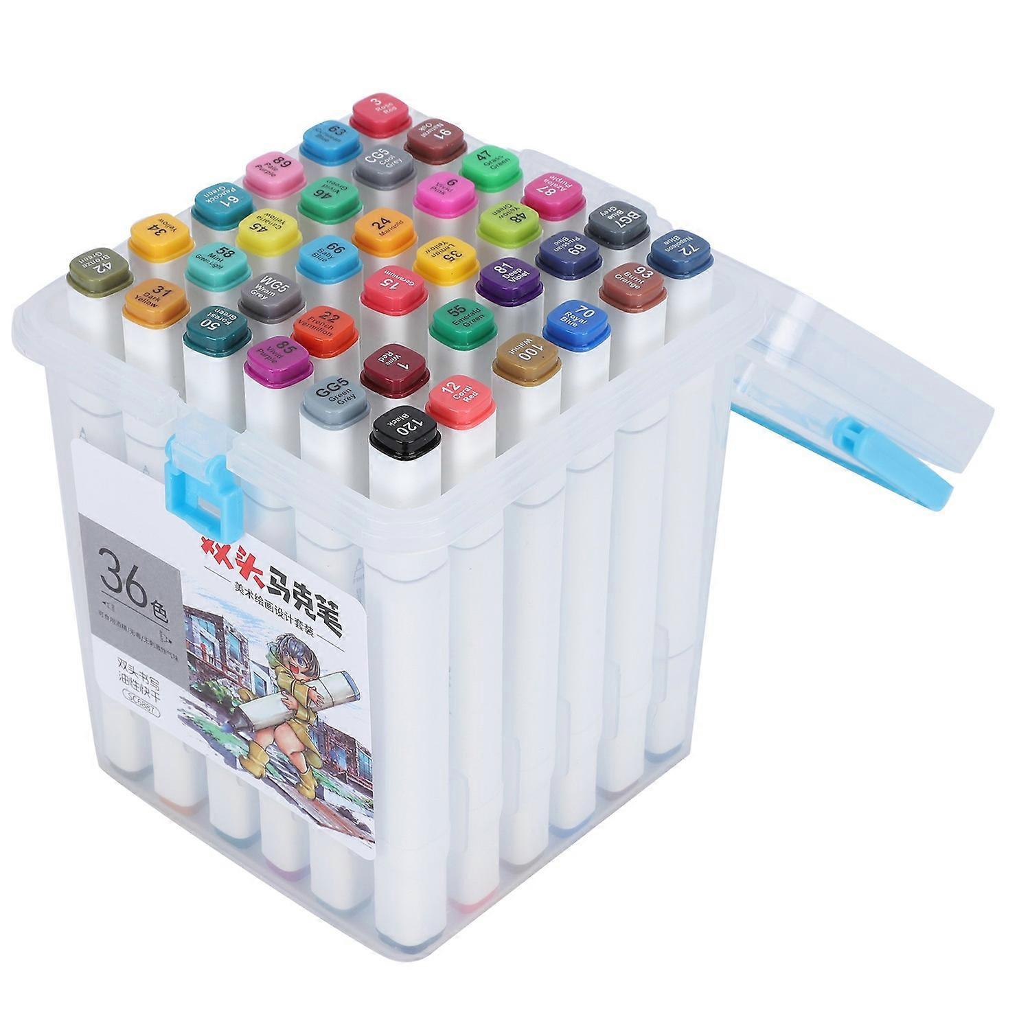 Marker Pen Set Colorful Double Tip Children Student Comics HandPainted Drawing Tools(36 Colors )