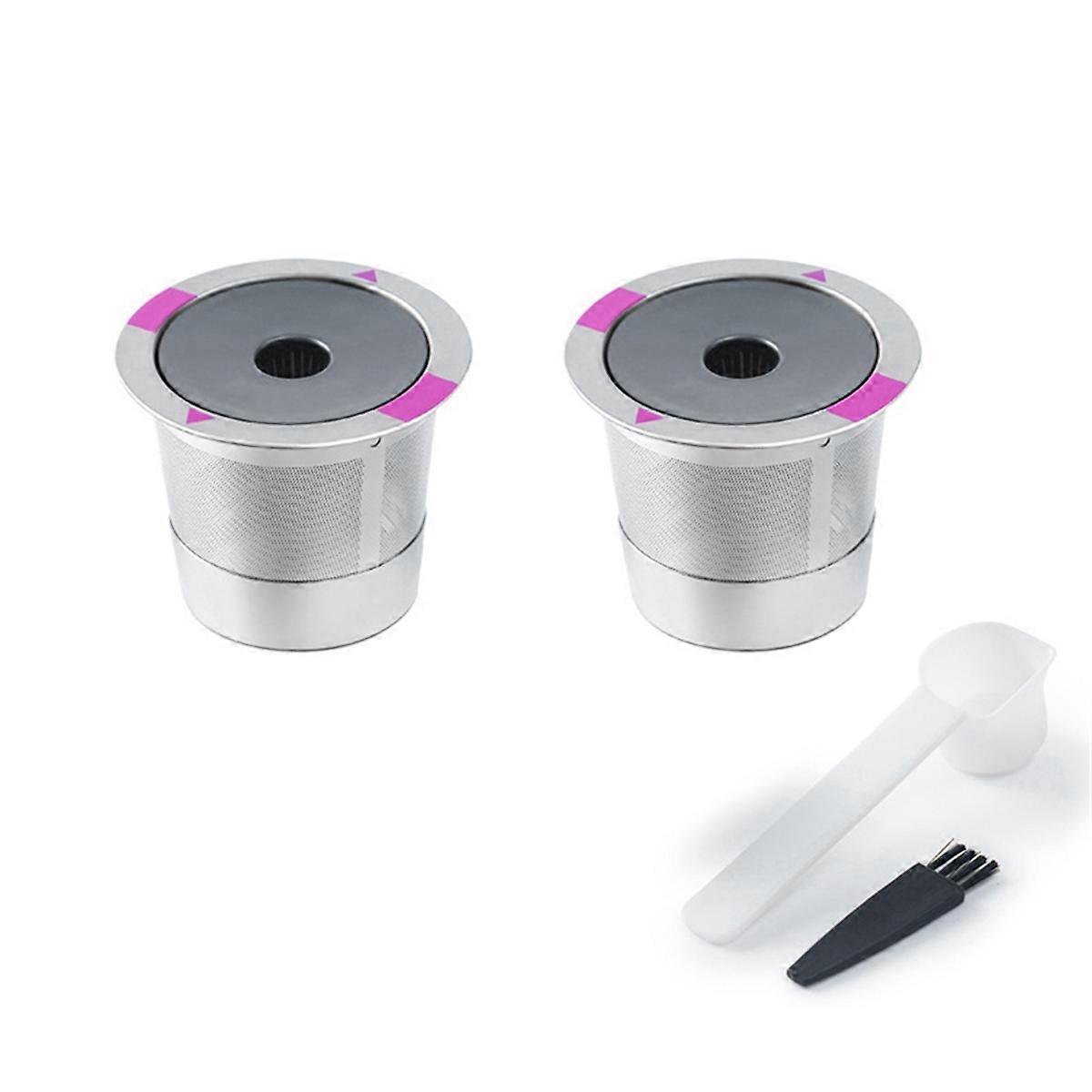 2PCS Stainless Steel Coffee Capsule Cup Reusable K Cup for K-Mini PLUS Coffee Filter