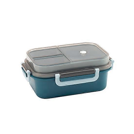 1250ml Lunch Box Double Layer Compartment Large Capacity PP Students Meal Box with Tableware Office Supply