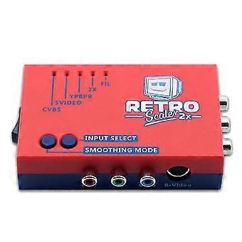 For RetroScaler2x AV to HD Converter Line-Doubler for Retro Game Consoles PS2 N64 Dreamcast MD1 MD2,Red