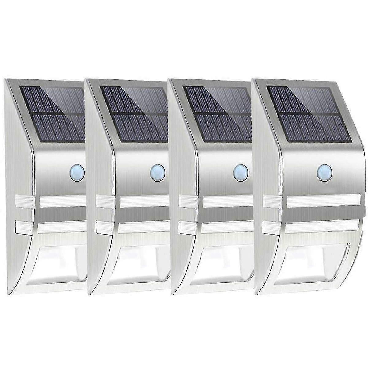 Solar Fence Lights 4-Pack, Waterproof Motion Sensor for Yard & Patio