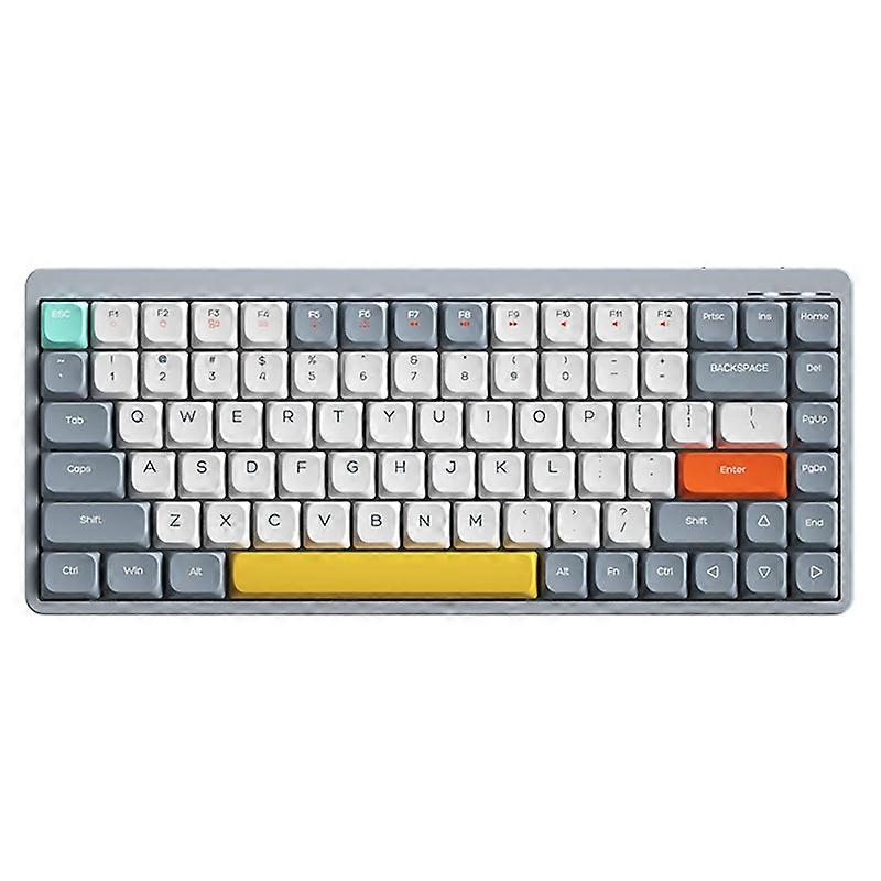 YK75 Rechargeable Bluetooth/Wired/2.4G Wireless Keyboard Backlit Computer Mechanical Keyboard-Grey