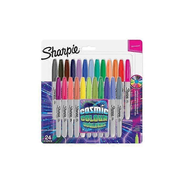 SHARPIE Assortiment de 24 marqueurs permanents « Couleurs Cosmiques » - Pointe fine