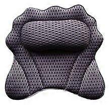 Luxury Ergonomic Bath Pillow with Head, Neck, Shoulders and Back Support, 4D Bath Pillow with 6 Powerful Suction Cups, Suitable for All Baths