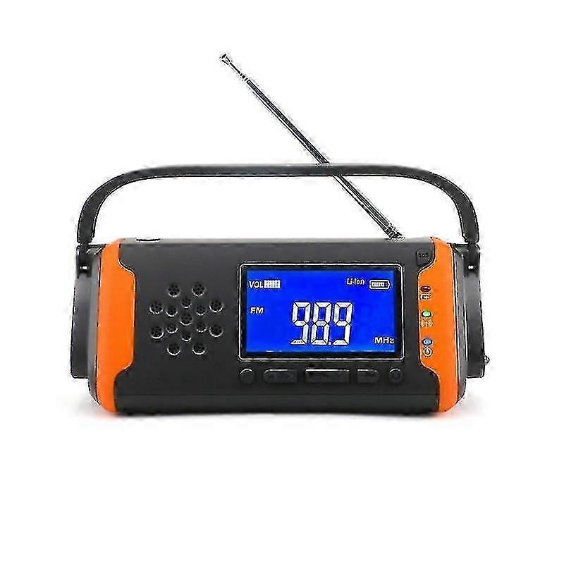 Hand-cranked Solar Rechargeable Radio Digital Lcd Screen Emergency Power Supply
