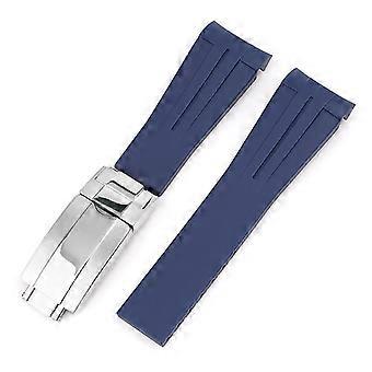 Para relojes de marca compartida Correa de TPU 20 mm Boca de arco Azul zafiro