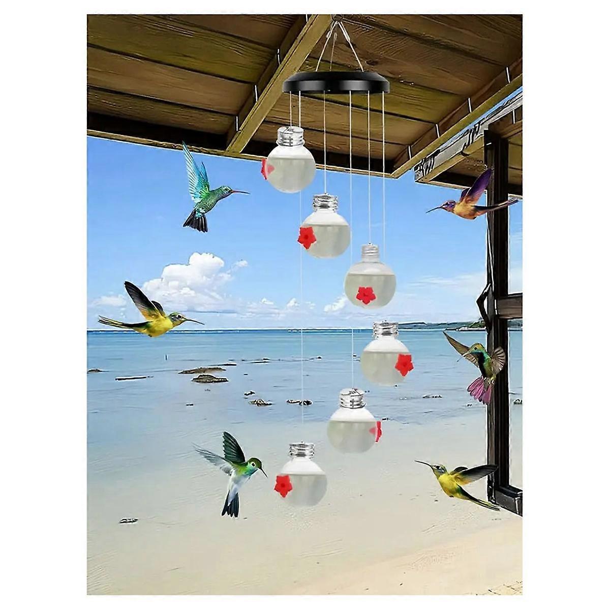 Bird Feeders Bird Feeder with Wind Chimes Leak-Proof Feeder