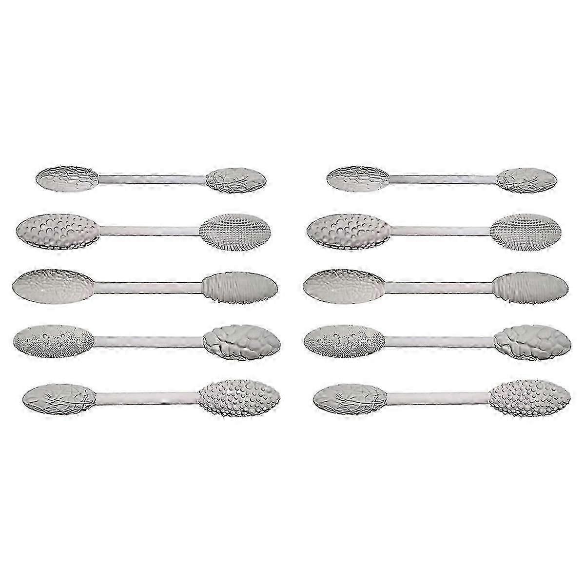 10pcs Texture Tool Sets for Clay Art, Single / Double, Clay Texture Rolling Gadget, Emboss Plaids H