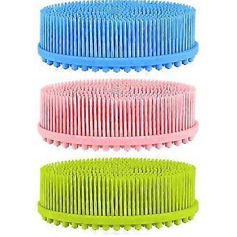 Silicone Body Scrub Brush Set - Exfoliate, Massage & Easy Clean - 3 Pieces for Smooth Skin & Circulation Boost