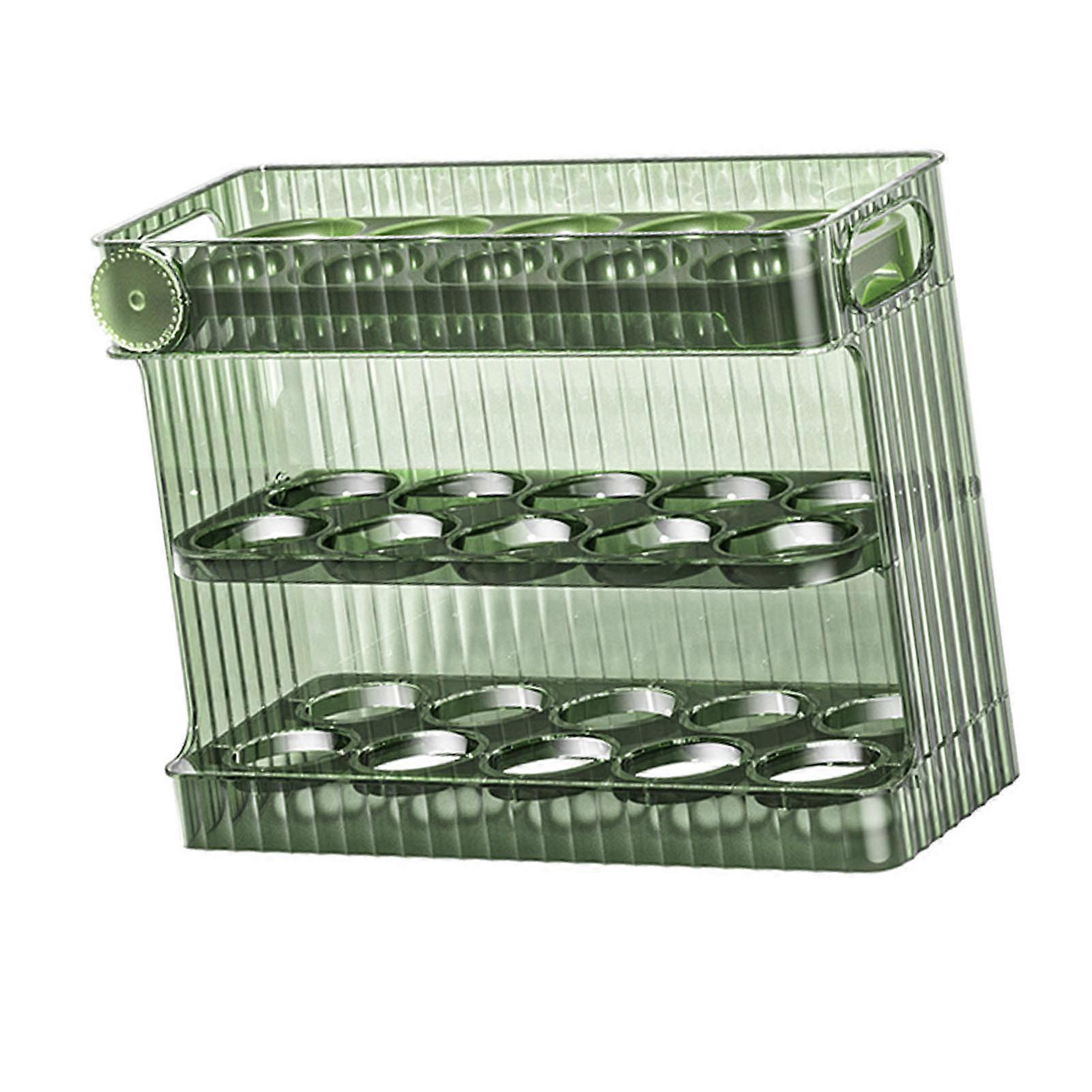 30 Count Green Flip Fridge Egg Tray Container PET 19x25x10cm