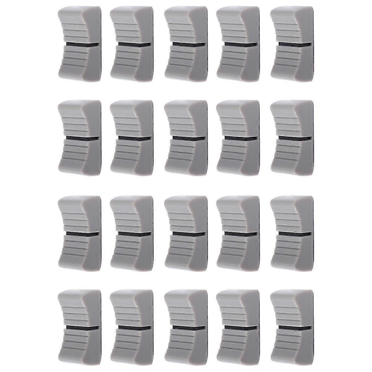 20Pcs 24mmx11mmx10mm Console Mixer Slider Fader Knobs Replacement for Potentiometer Gray Knob Black Mark