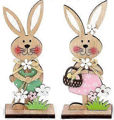 Wooden Easter Bunny, Wooden Easter Decorations, Decorative Easter Bunny, Easter Decorations (A-2 pcs)