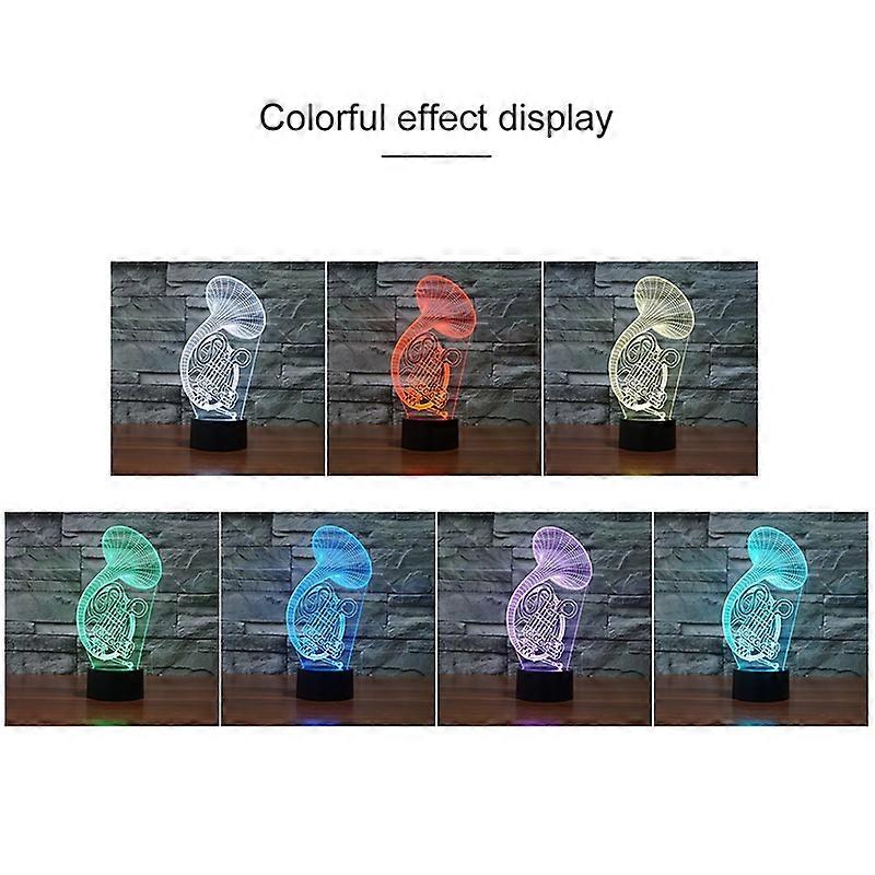 Black Base Creative 3D LED Decorative Night Light,16 Color Remote Control Saxophone