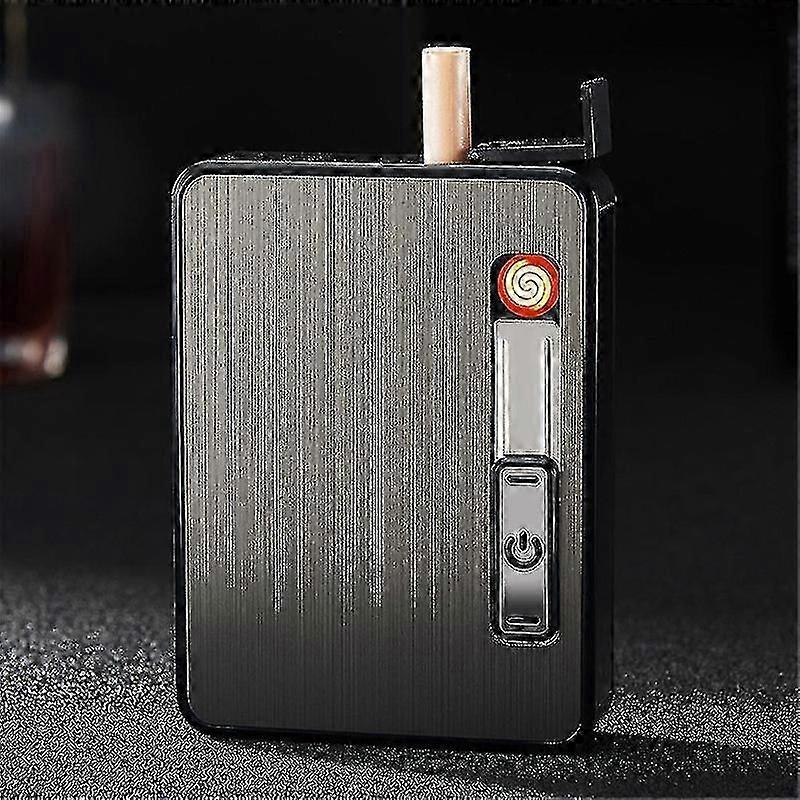 2-In-1 Automatic Rechargeable Cigarette Case Cigarette Lighter Flameless Lighter