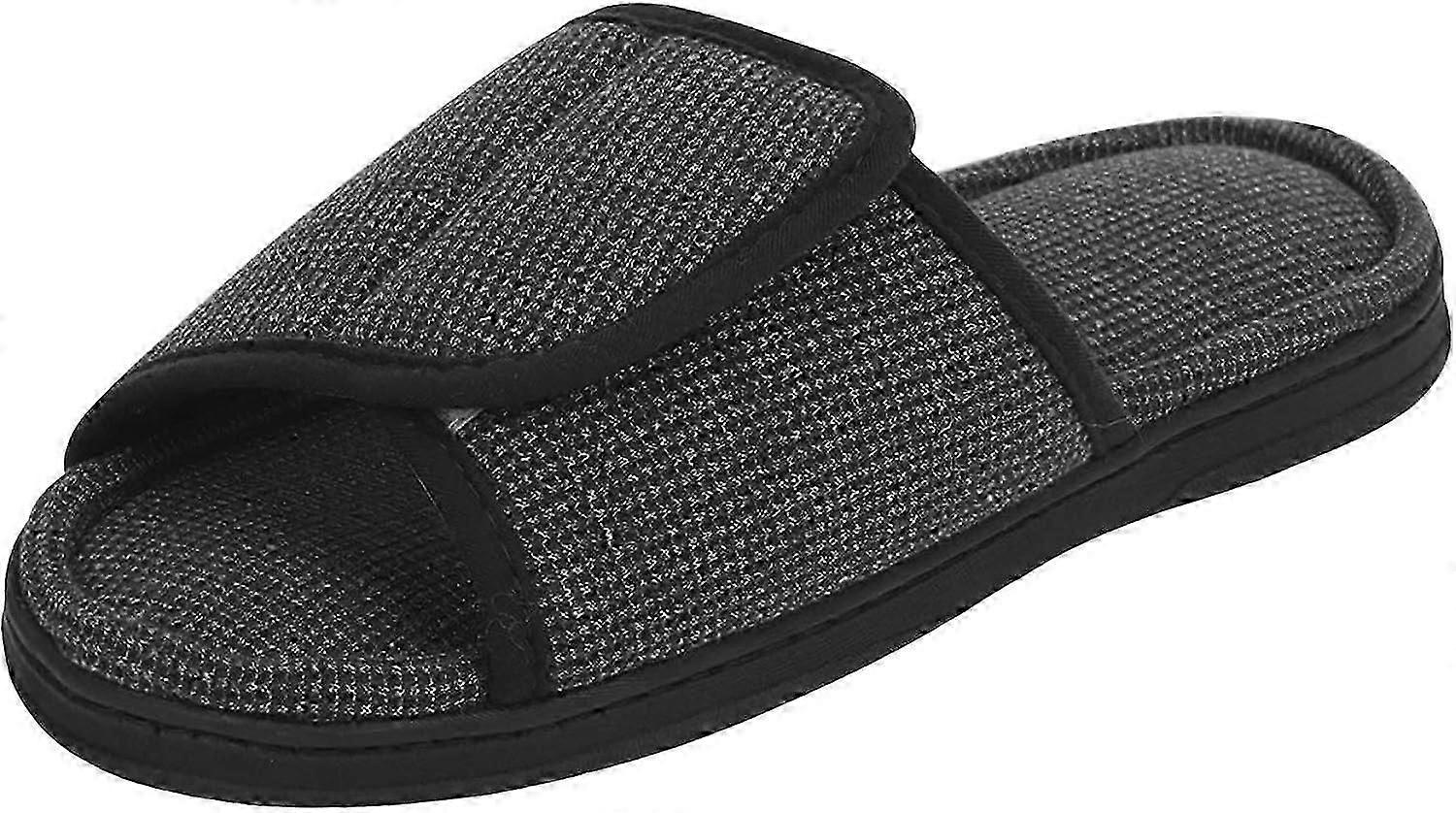 Pantofole con chiusura superiore da uomo Pantofole per diabetici Soft Open Toe Edema regolabile ollen Pantofola da interno extra larga antiscivolo per uomo