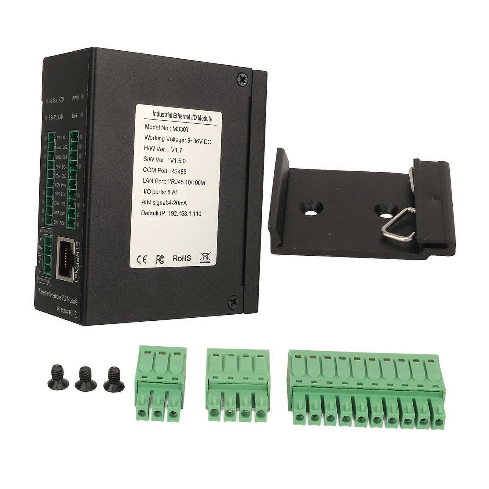 Industrial Ethernet Remote IO Module Network IO Controller Modules Anti Reverse Connection with RS485 Interface