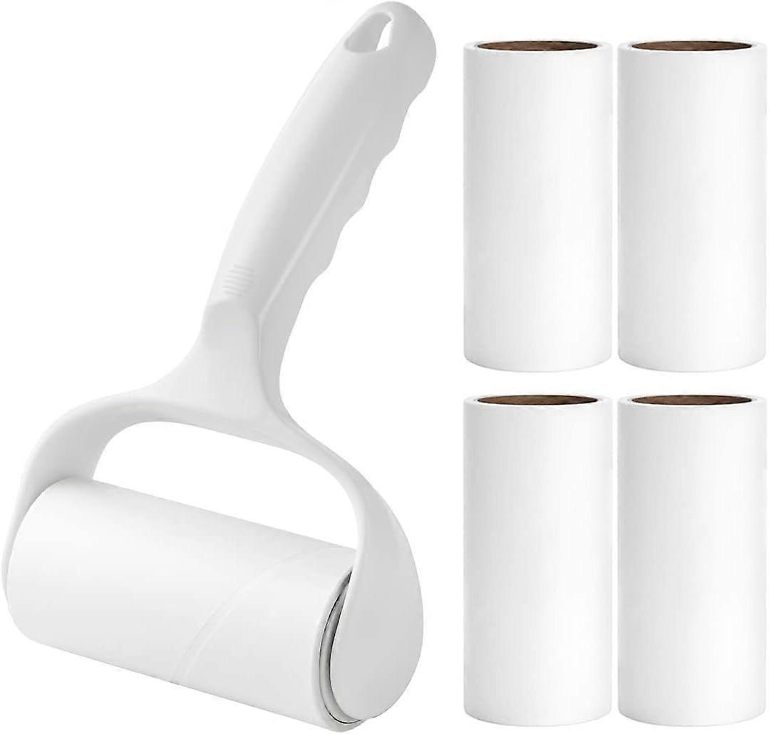 SBSGV Lint Rollers for Clothes Couch Furniture, Reusable Sticky Rollers for Pet Hair, Easy to Use Lint Roller 1 Handle with 5 Refills (Daisy White)
