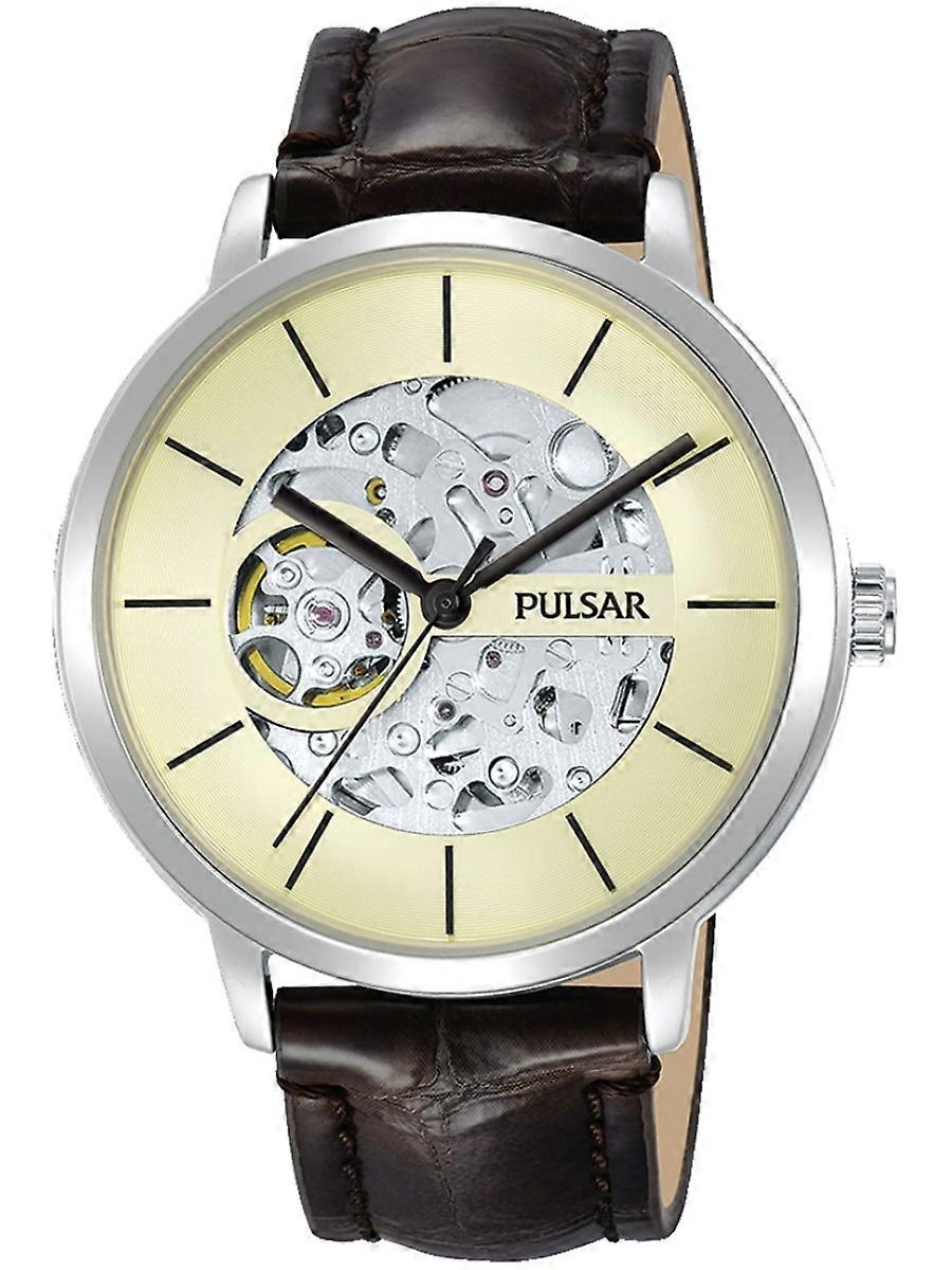 Pulsar Braun Echtes Leder P8A005X1 Herrenuhr