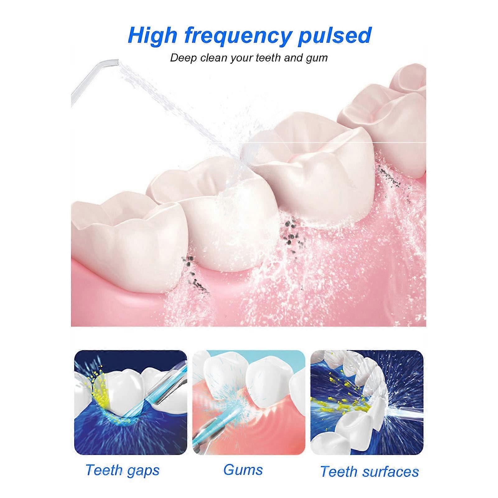 Wireless Oral Irrigator Electric Oral Irrigator with 3 Modes and 4 Nozzles 360° Rotating Nozzle Tooth Cleaner