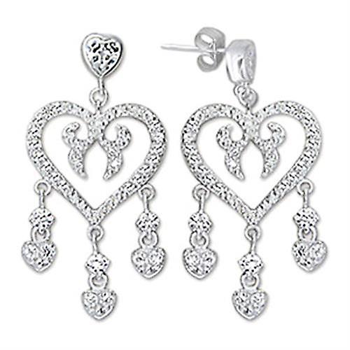 Orecchini in argento sterling 925 lucidato con AAA Grade CZ in trasparente per le donne Stile di colore pietra trasparente 6X278