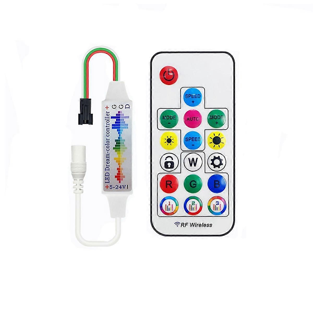 17-Key Fantasy Music Lamp Belt Controller DC Head Colorful 5-24V