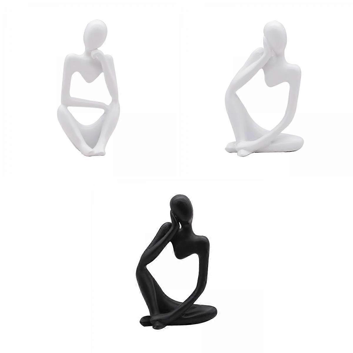 3ピース思考者の彫刻置物家の彫像