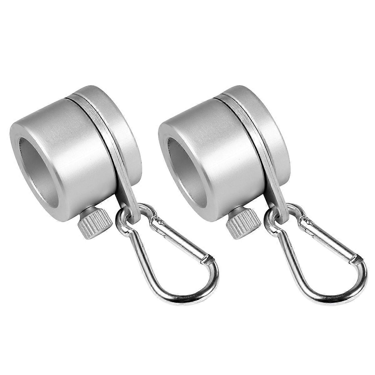 2 Pcs Rotating Flagpole Mounting Rings with Metal Clips for Easy Flag Removal and Replacement
