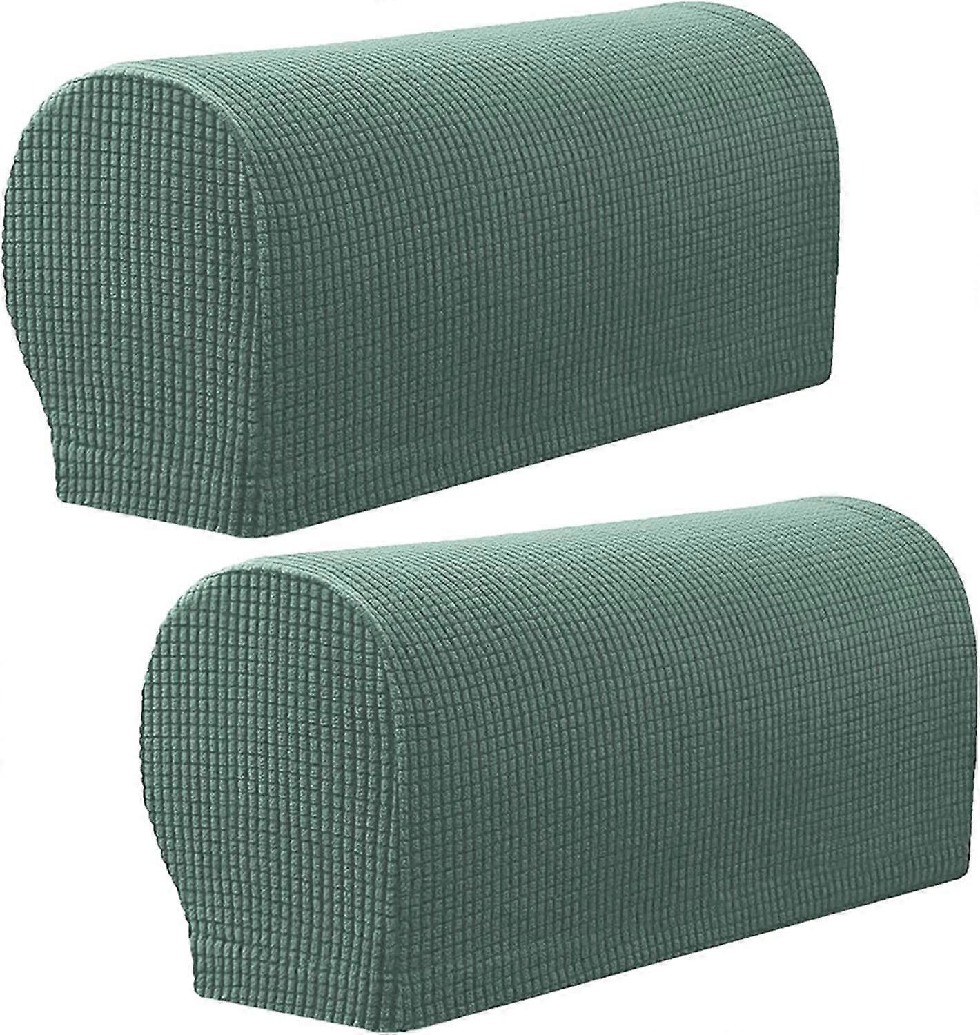 Sofa Armrest Protectors 2PCS NonSlip Fluffy Style Cover (Color : Grey)