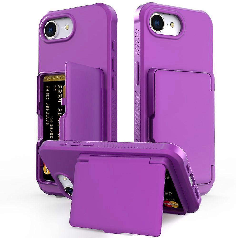 Case for iPhone 16e,Wave Frame Curly Shape Shockproof Phone Cover-Dark Purple