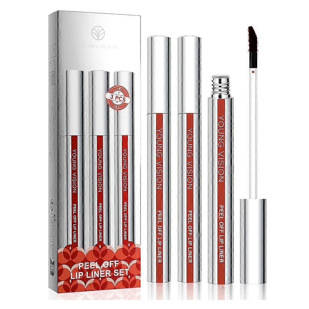 3Pcs Waterproof Lip Liner Matte Long Lasting Smudge Proof Lip Pencil Set for Precise Natural Makeup Multiple Colors