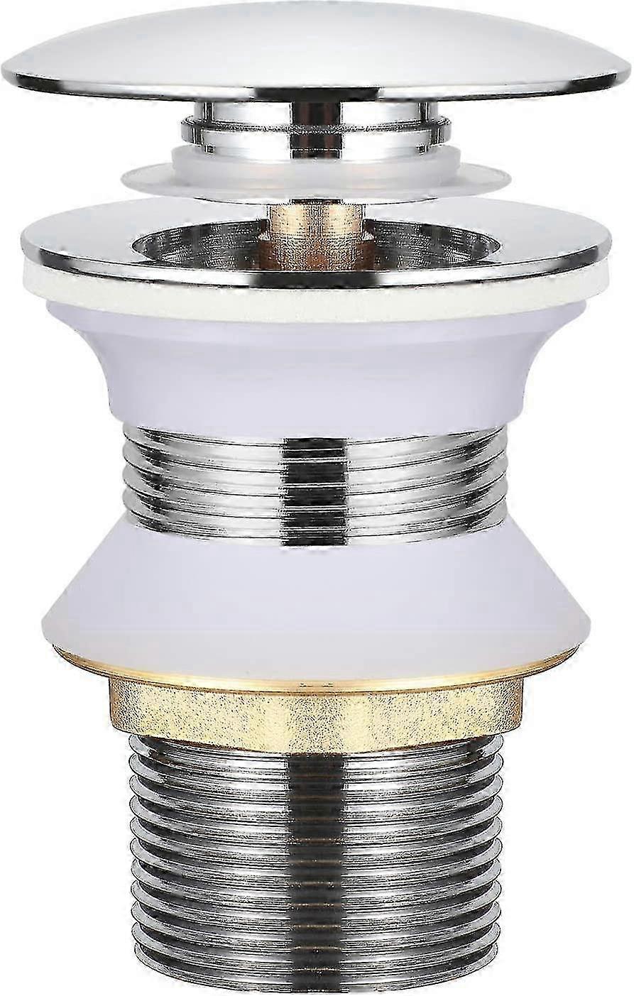 Automatic Pop Up Basin Drain System with Ejectable Brass Drain Plug, Compatible with Universal Drain Systems