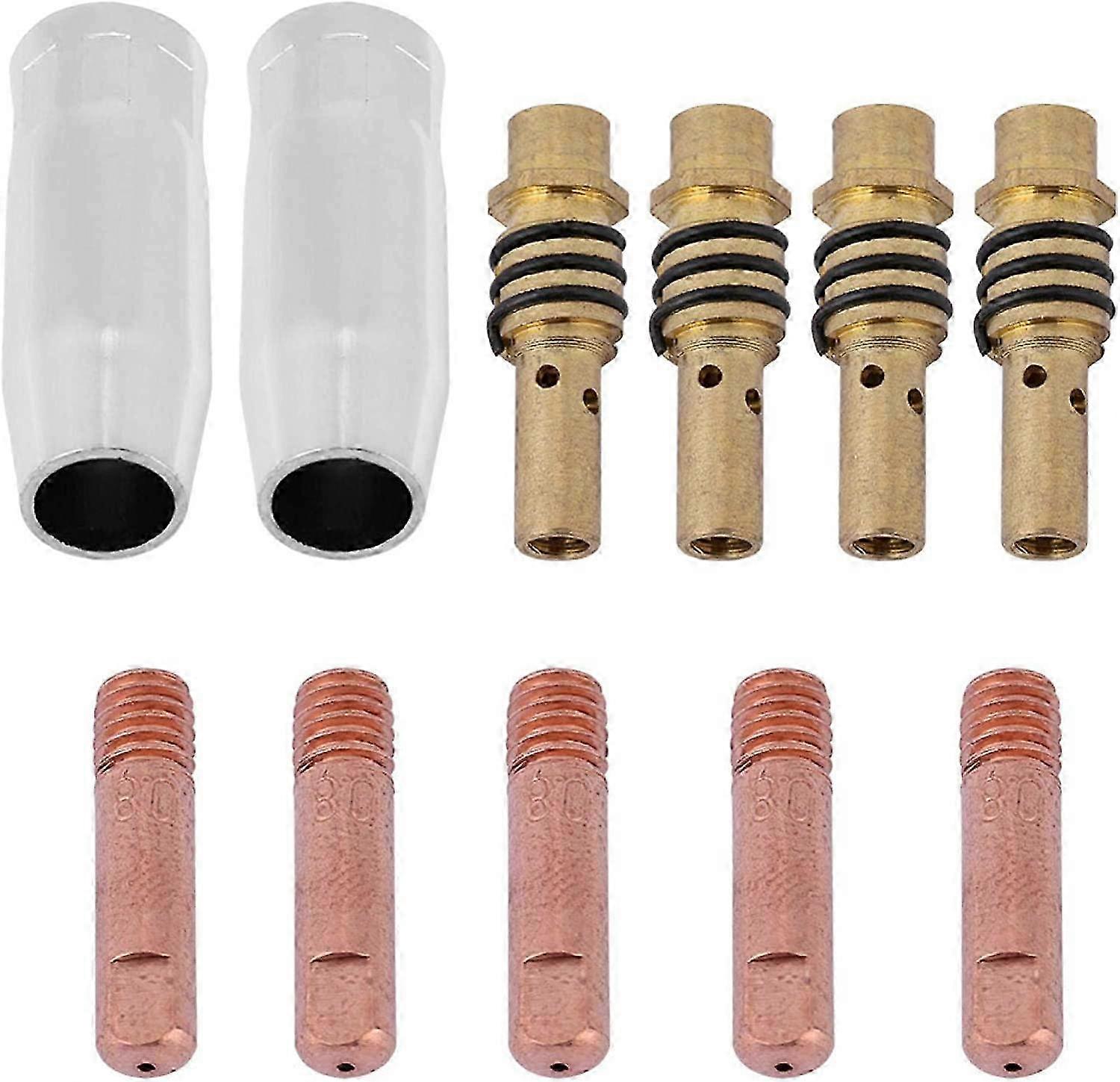 11Pcs Welding Machine Nozzle, 0.8mm Nozzle Suitable for Certain Brand Torch Gun