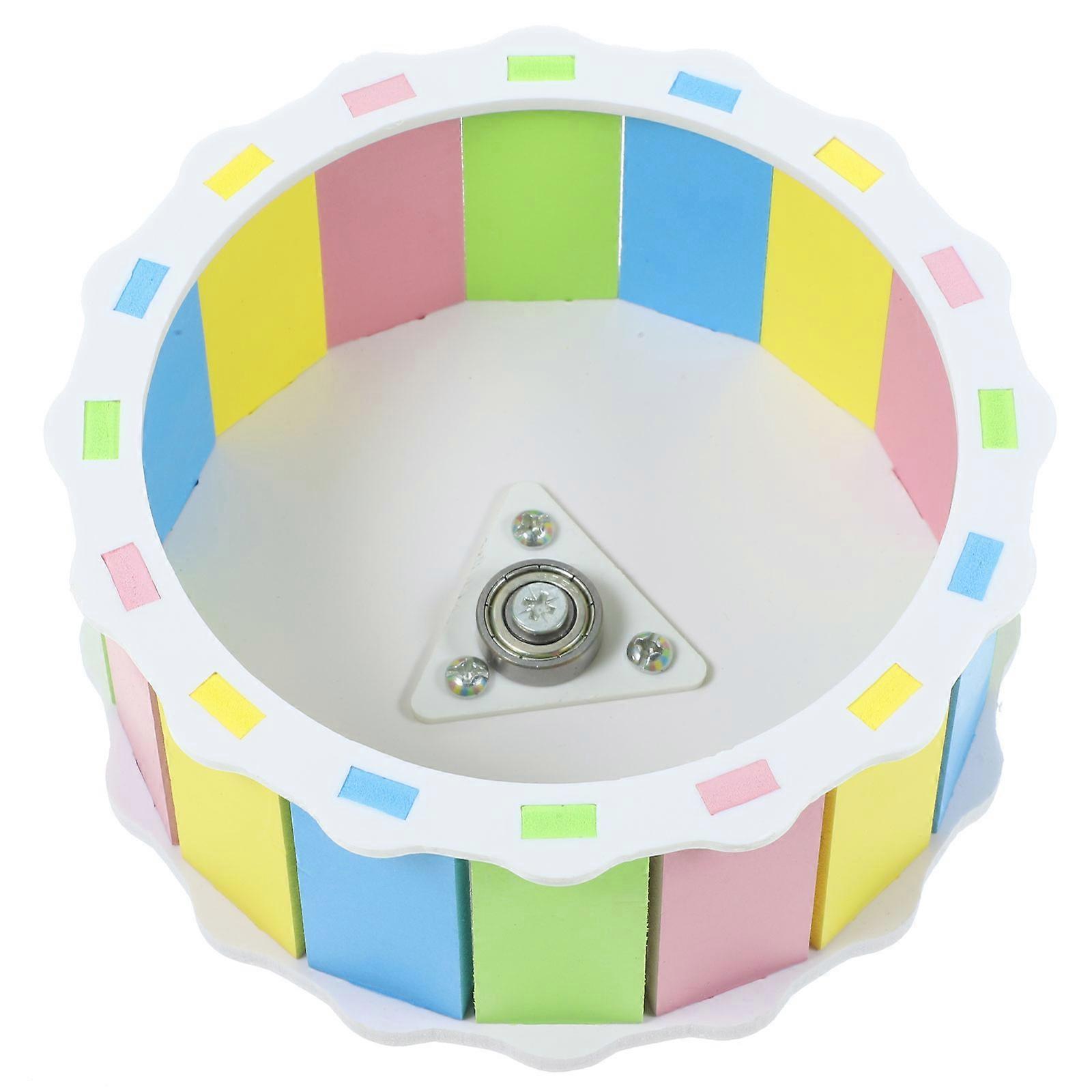 Durable Wooden Hamster Running Wheel   Quiet & Safe Exercise Toy for Hamsters, Mice, and Gerbils   Colorful Playground Accessory