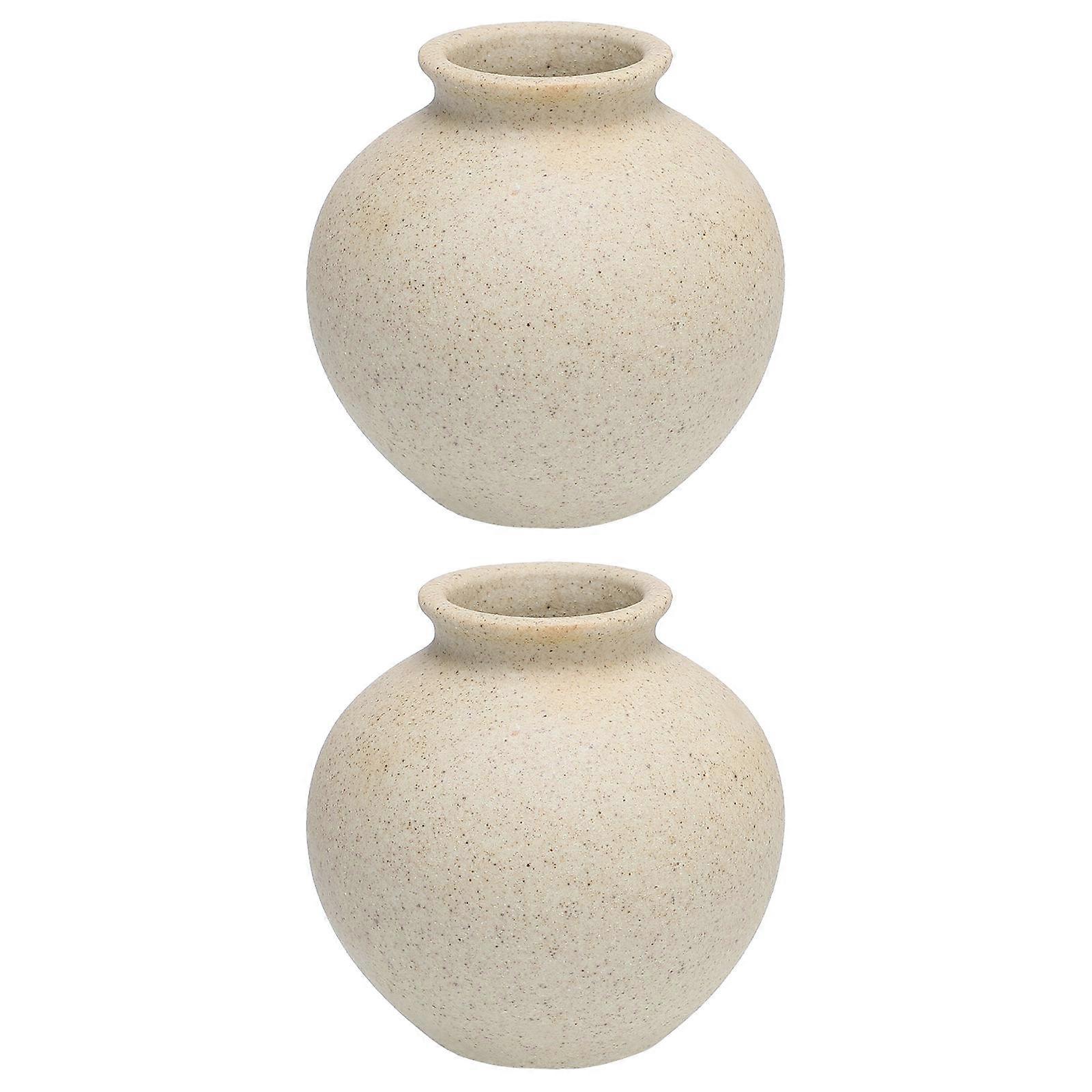Retro Ceramic Flowerpot Set Elegant Artistic Vases for Dried & Artificial Flowers, Smooth Surface Creative Design for Home & Office Decor