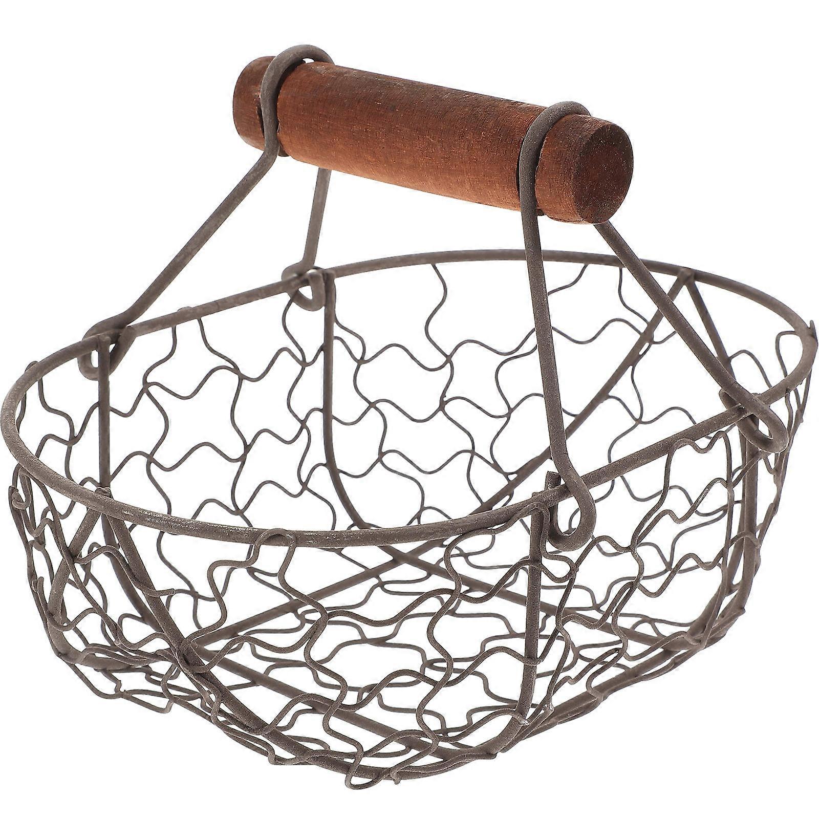 Space Saving Multifunctional Kitchen Storage Basket with Egg Holder – Grey, Pre Assembled Fruit and Vegetable Rack for Efficient Kitchen Organization