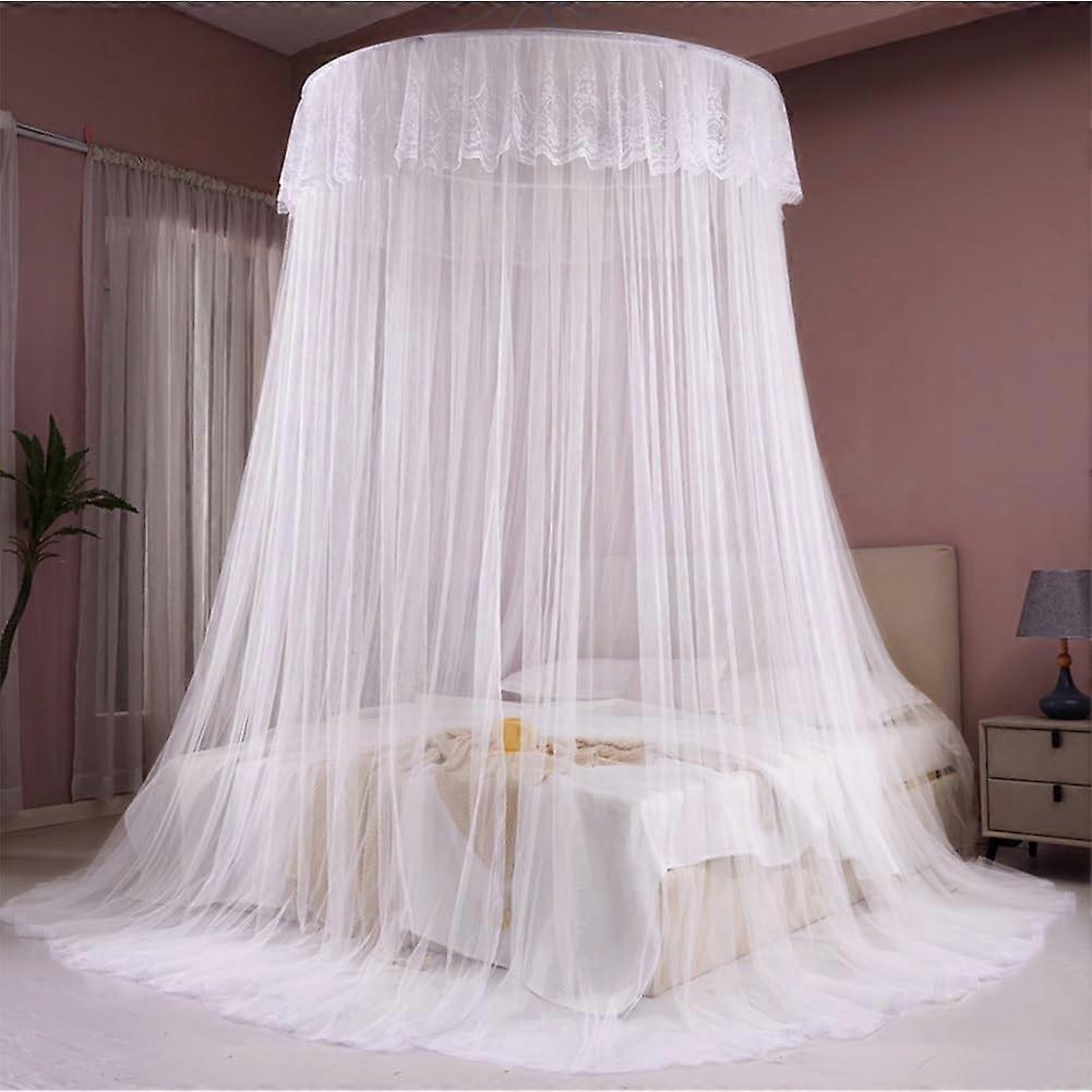 Bed Canopy for Large Elegant Double Layer Dome Hanging Bed Canopy for Room Decor Reading Corner Canopy (Light Brown) White one size